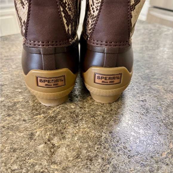 Sperry Brown Winter Rain Boots Waterproof Lace-Up - Picture 5 of 5